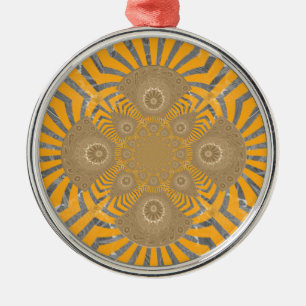 Gilded Zephyr: Eleganz in Golden Yellow & Chrome Silbernes Ornament