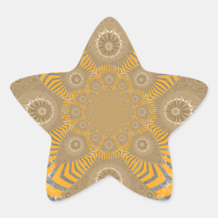 Gilded Zephyr: Eleganz in Golden Yellow & Chrome Stern-Aufkleber