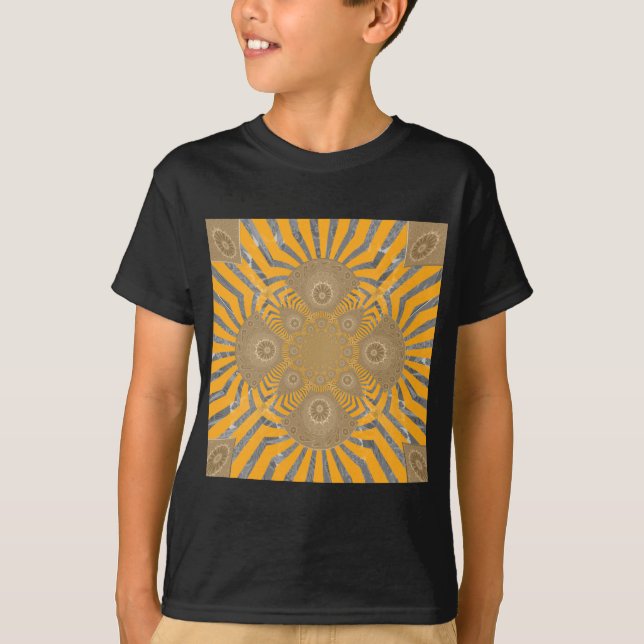Gilded Zephyr: Eleganz in Golden Yellow & Chrome T-Shirt (Vorderseite)
