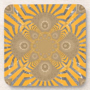 Gilded Zephyr: Eleganz in Golden Yellow & Chrome Untersetzer