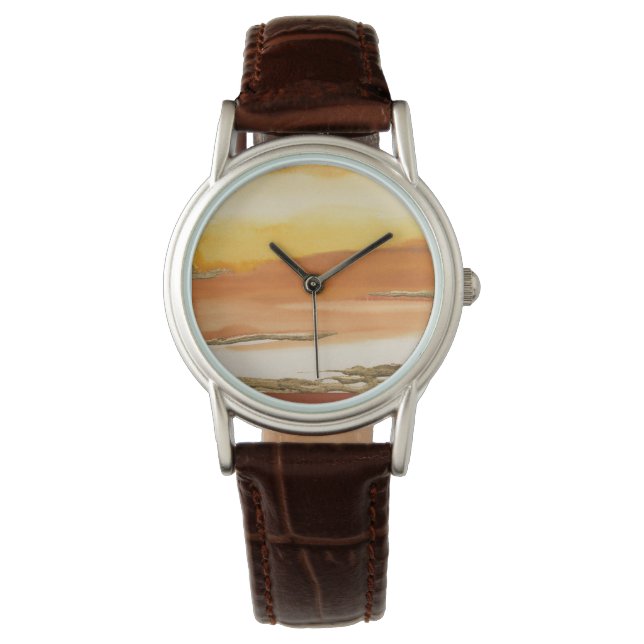 Gildenorange I v2 Abstrakt Print Armbanduhr (Vorderseite)
