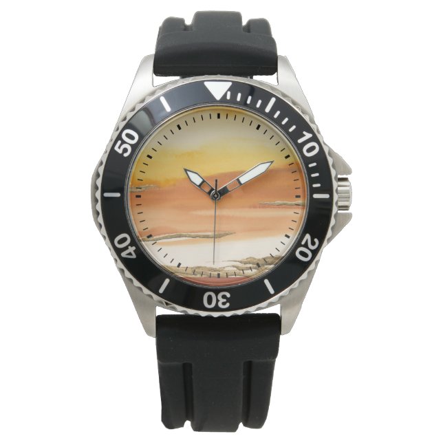 Gildenorange I v2 Abstrakt Print Armbanduhr (Vorderseite)