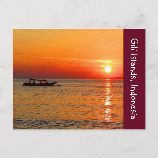 gili indonesischer Sonnenaufgang Postkarte (Vorderseite)