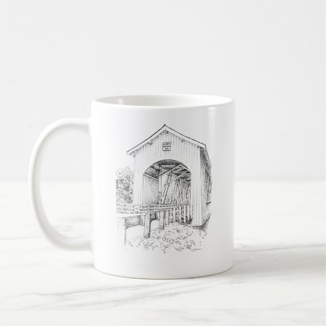 Gilkey Brücke mit der Legende (rechtshändig) Kaffeetasse (Links)