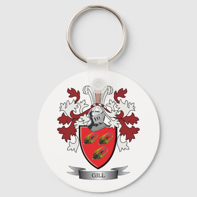 Gill-Familienwappen-Wappen Schlüsselanhänger (Vorderseite)