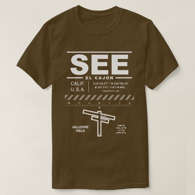 Gillespie Field Airport SEE T - Shirt (Design vorne)