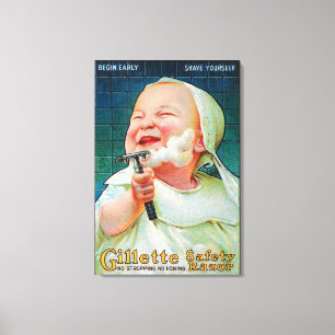 Gillette-Rasierapparat - fangen Sie frühe Rasur a Leinwanddruck