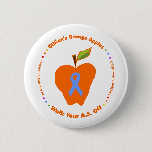 Gillian orange Äpfel Button (Vorderseite)