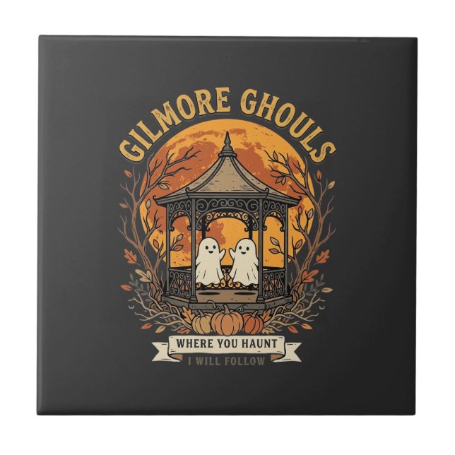 Gilmore Ghouls Halloween-Geist-Gartenpavillon Desi Fliese (Vorderseite)