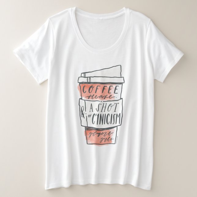 Gilmore Girls | Kaffee bitte Große Größe T-Shirt (Design vorne)