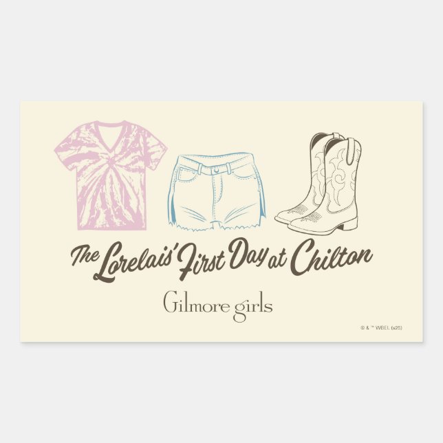 Gilmore Girls Lorelai Chilton Outfit Design Rechteckiger Aufkleber (Vorderseite)