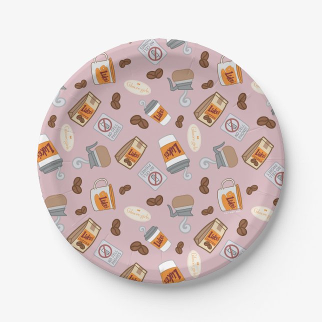 Gilmore Girls | Luke's Diner Coffee Pattern Pappteller (Vorderseite)