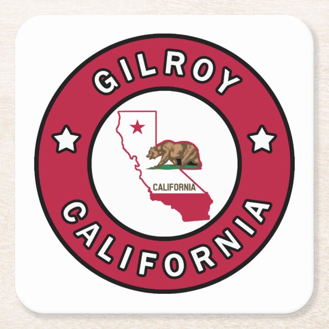 Gilroy California Rechteckiger Pappuntersetzer (Vorderseite)