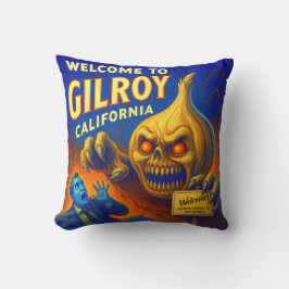 GILROY, KALIFORNIEN 16" X 16" GARLIK DURCH PILLOW. KISSEN