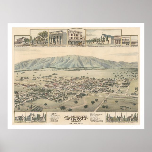 Gilroy : Santa Clara Landkreis Kalifornien (1299) Poster (Vorne)