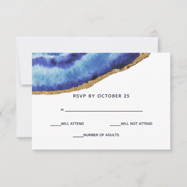 Gilt Agate Wedding Invitations rsvp (Devant)