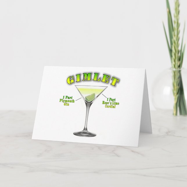 Gimlet Martini Cocktail Recia Karte (Vorderseite)
