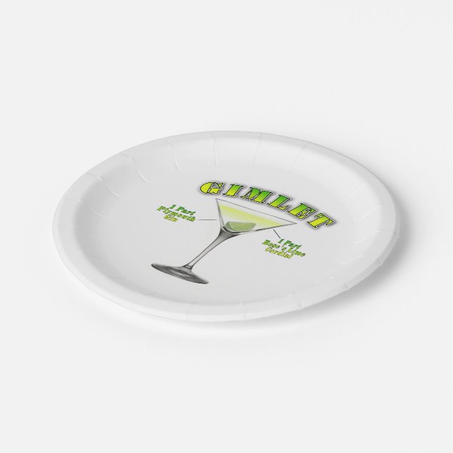 Gimlet Martini Cocktail Recia  Pappteller (Schrägansicht)