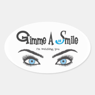 Gimme A Lmile Ovaler Aufkleber