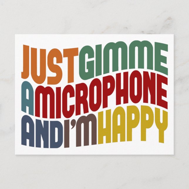 Gimme A Mikrofon Postkarte (Vorderseite)