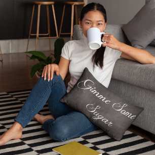 Gimme etwas Zucker ・ schwarze Tafel Lendenkissen