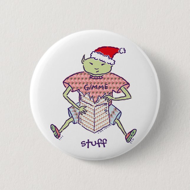 Gimme Material Ghoulie Sankt Knopf Button (Vorderseite)