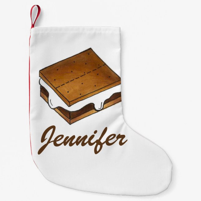Gimme S'more Campfire S'mores Toasted Marshmallow Kleiner Weihnachtsstrumpf (Vorderseite)