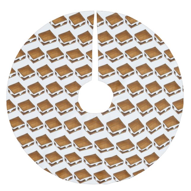 Gimme S'more Campfire S'mores Toasted Marshmallow Polyester Weihnachtsbaumdecke (Vorderseite)