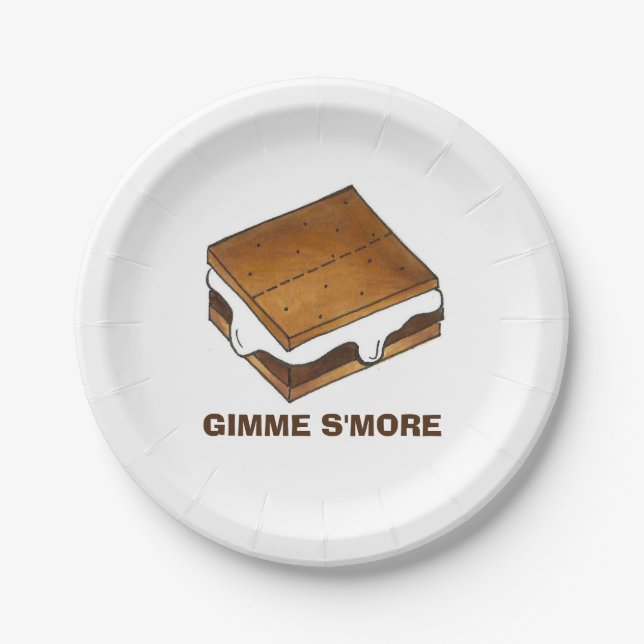 Gimme Smore Roasted Campfire S'mores Camp Picnic Pappteller (Vorderseite)