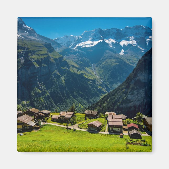 Gimmelwald in den Schweizer Alpen - Schweiz Magnet (Vorne)