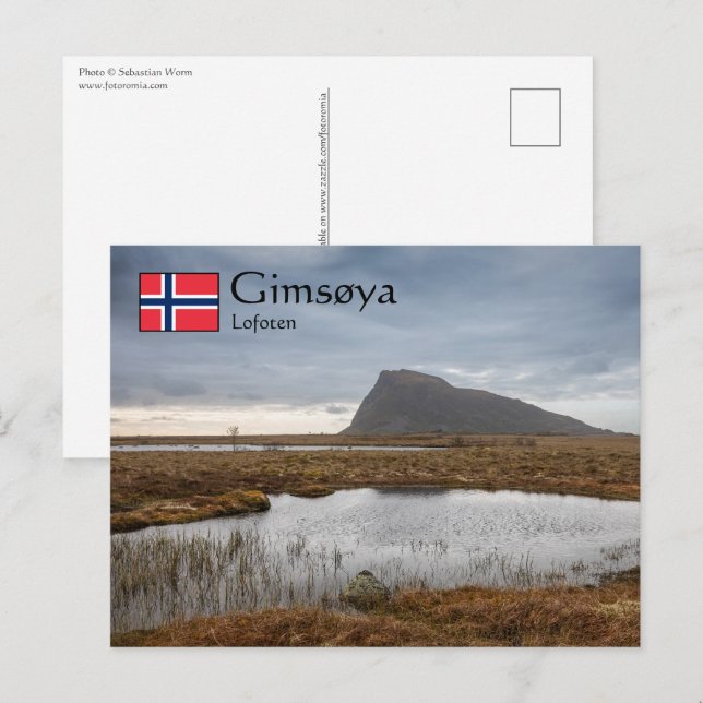 Gimsoya Lofoten Postkarte (Vorne/Hinten)