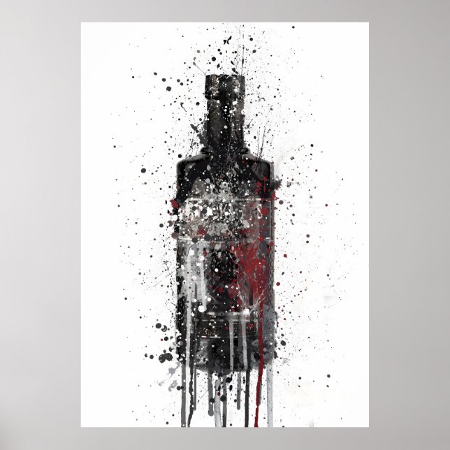 Gin Bottle Wall Art Print 'Dark Sky' 0268  Poster (Vorne)