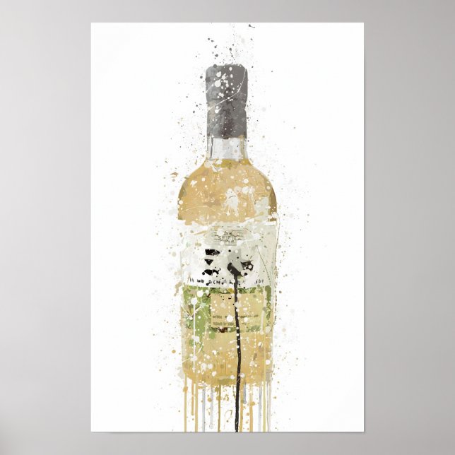 Gin Bottle Wall Art Print 'Meadow' Poster (Vorne)