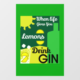 Gin Drinkers LIEBE WOHNGESTALTUNG Bars Servi Fensteraufkleber