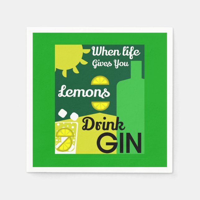 Gin Drinkers | LIEBE | WOHNGESTALTUNG | Bars Servi Serviette (Vorderseite)