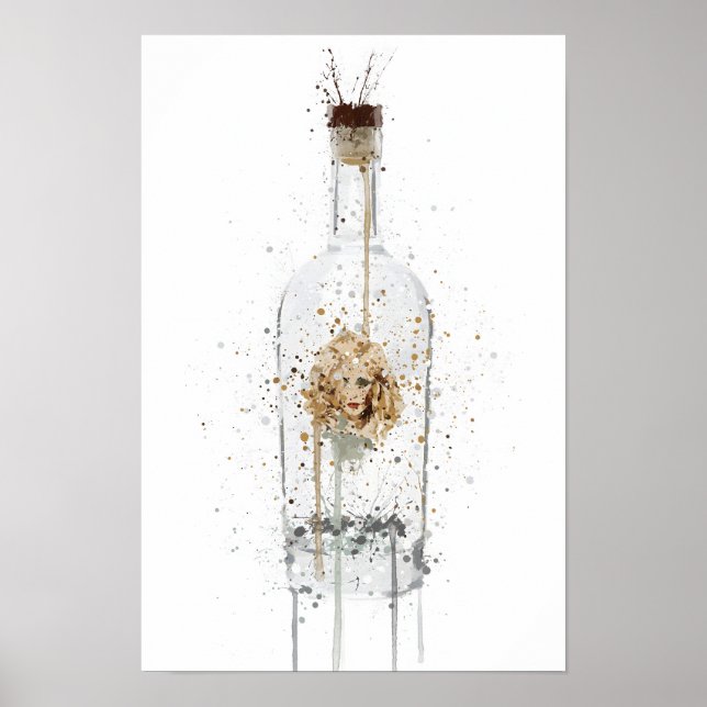 Gin-Flaschen-Wandkunst-Druck 'Bombshell' Poster (Vorne)