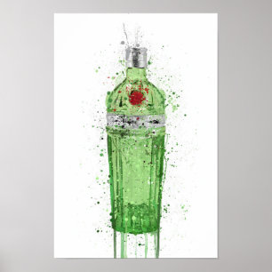 Gin-Flaschen-Wandkunst-Druck 'Emerald 2.0' Poster