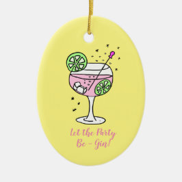 Gin Glass Cocktail Keramik Ornament