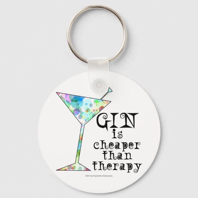 GIN ist billiger als Therapie Schlüsselanhänger (Vorderseite)