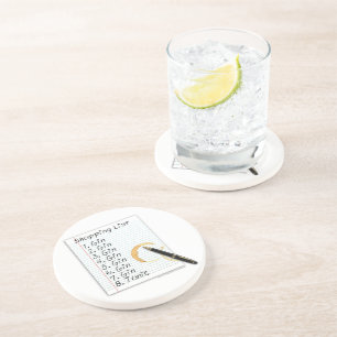 GIN-LIEBHABER-EINKAUFSLISTE SANDSTEIN UNTERSETZER