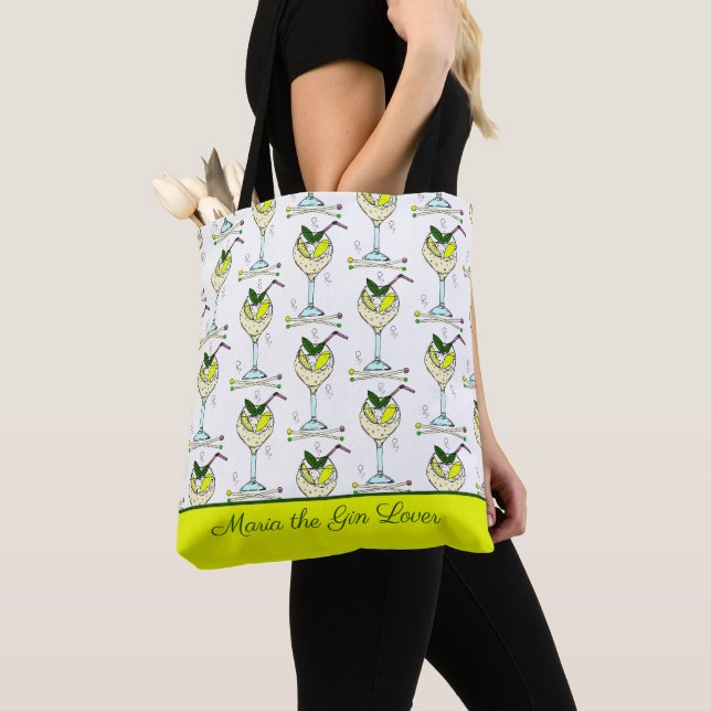Gin Lover Cocktail Gläser Gemustert Tasche (Von Nahem)
