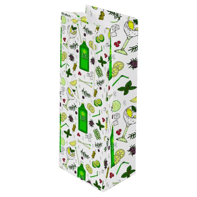 Gin Lover Gin Tonic Cocktail Party Flasche Beutel Geschenktüte Für Weinflaschen (Vorderseite Schrägansicht)