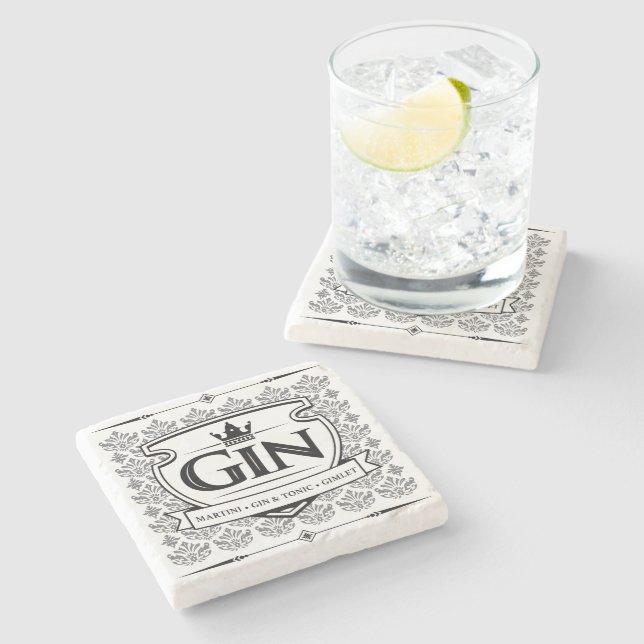 Gin-Marmor-Getränkeuntersetzer Steinuntersetzer (Seitenansicht)