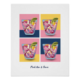 GIN ROSE ET POSTER 5 TONIQUE