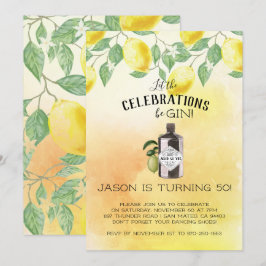 Gin Themed Birthday Party Einladung