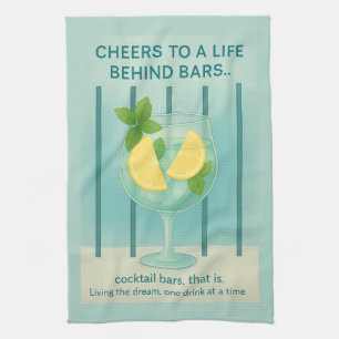 Gin & Tonic Geschirrtuch Enteneiblaues Küchenges