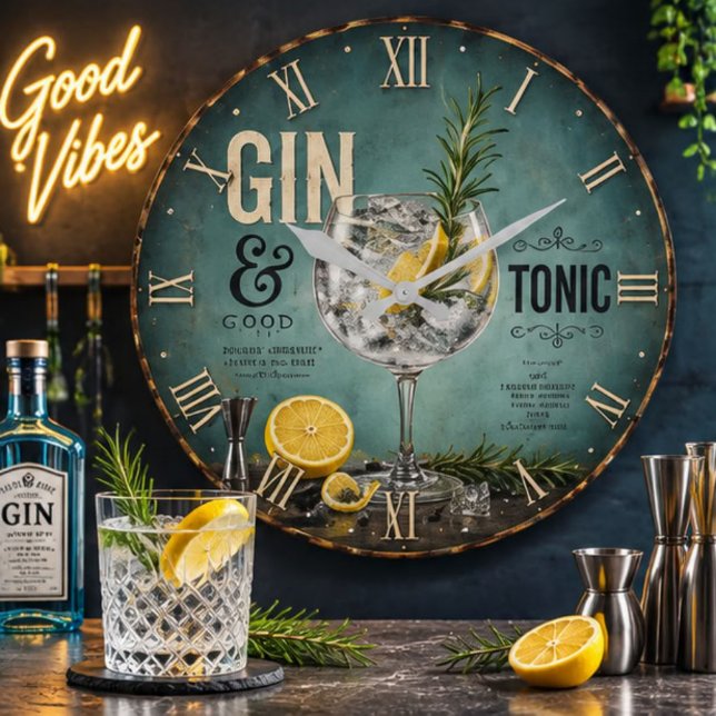 Gin & Tonic Große Wanduhr (Von Creator hochgeladen)