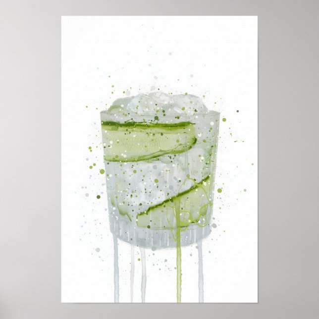 Gin & Tonic 'Gurke'  Poster (Vorne)