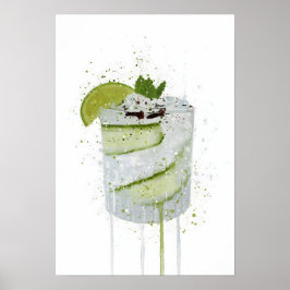 Gin & Tonic 'Gurke und Limette' Poster