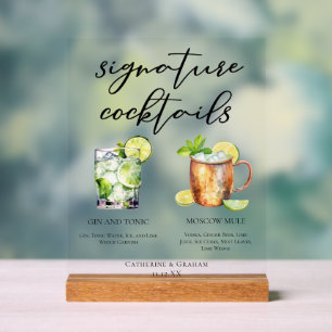 Gin & Tonic Moscow Mule Signature Cocktails Acrylschild